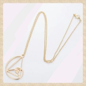 Fibonacci Spiral Gold or Silvertone Pendant